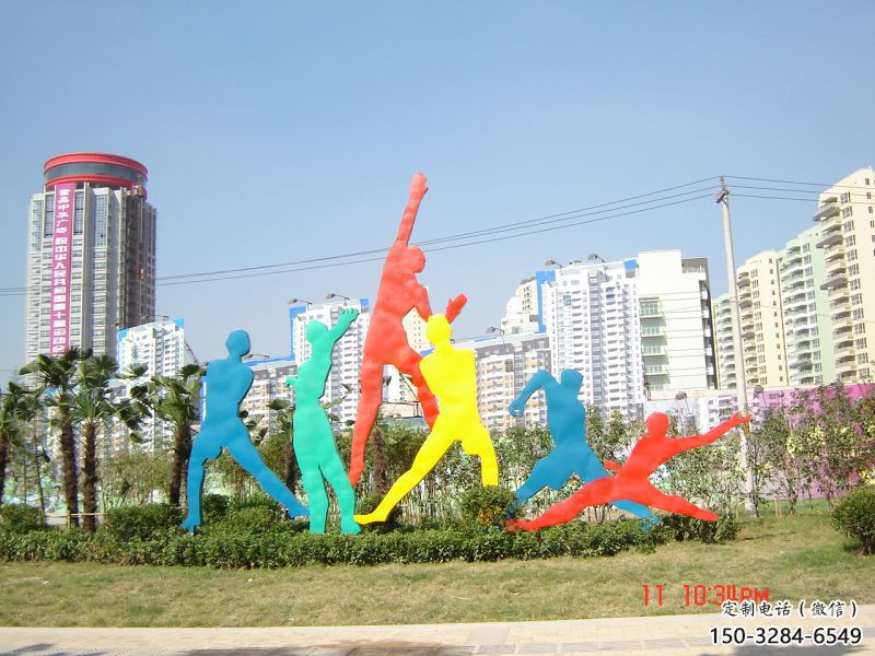 蜀山投籃雕塑，剪影工藝制作，不銹鋼體育人物雕塑