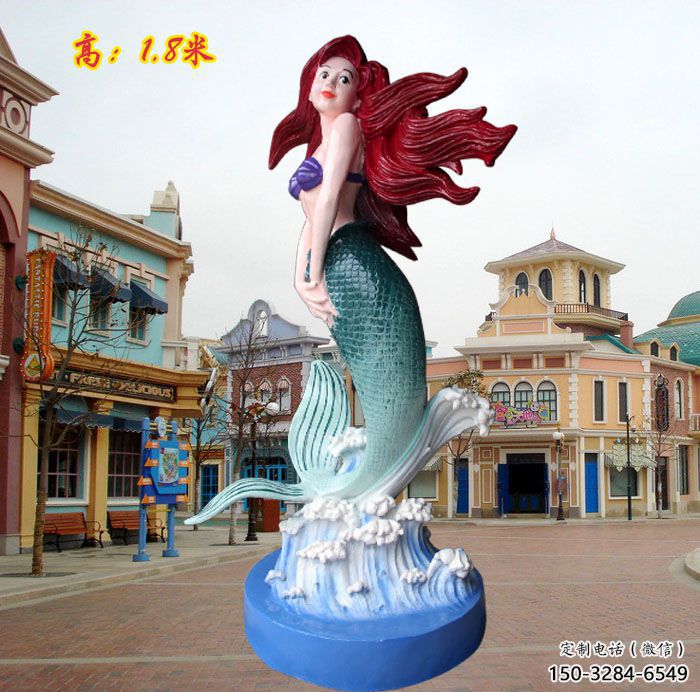 臺江水景美人魚雕塑