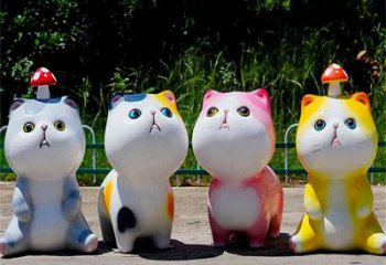 龍巖房地產貓咪雕塑，仿古動漫雕塑，公園動物制造