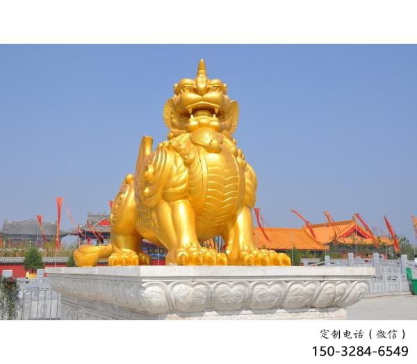 瓊山廣場貔貅雕塑，動物彩繪雕塑，抽象效果