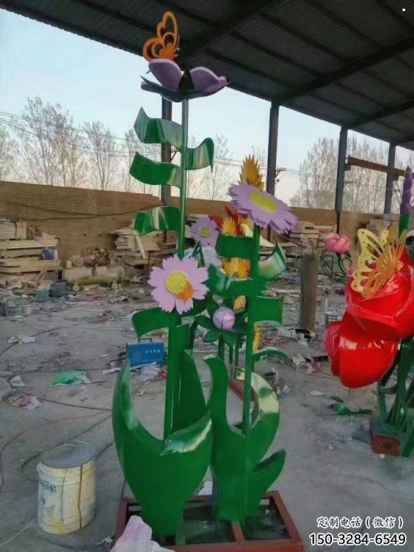 大興安嶺茉莉花雕塑訂做，城市雕塑，不銹鋼茉莉花雕塑廠