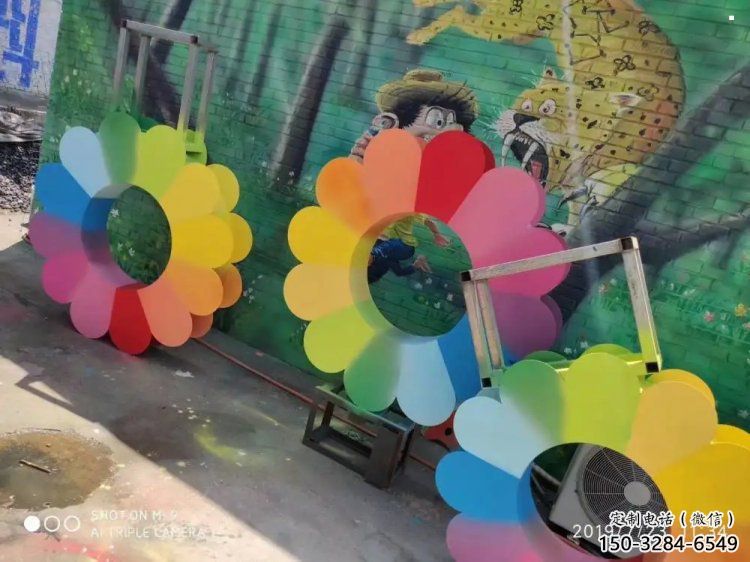 荊州金銀花雕塑廠家，景區雕塑，城市不銹鋼金銀花雕塑