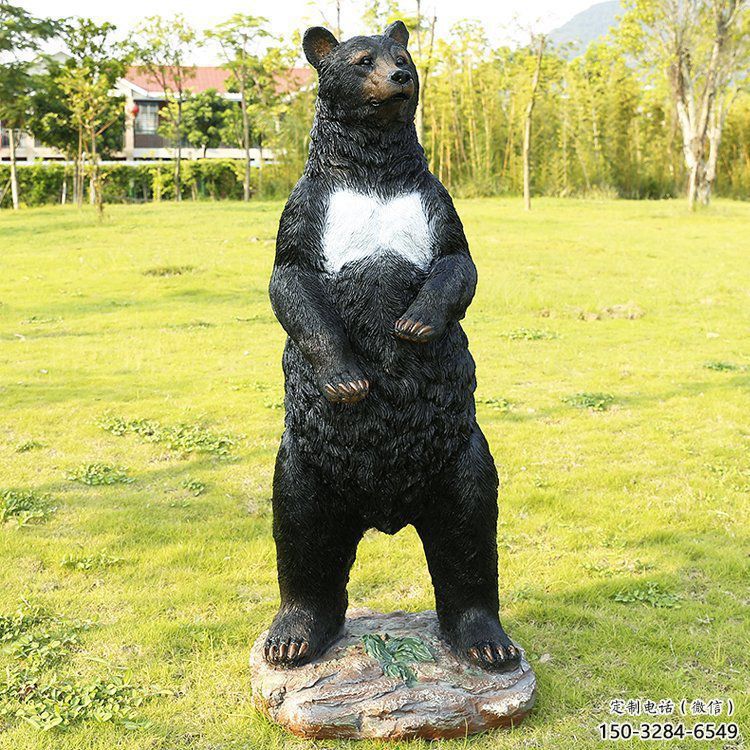 宜昌街道黑熊雕塑，仿真動(dòng)物雕塑，古銅效果
