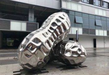 孝感花生雕塑制造，白鋼構(gòu)件，不銹鋼花生雕塑提供