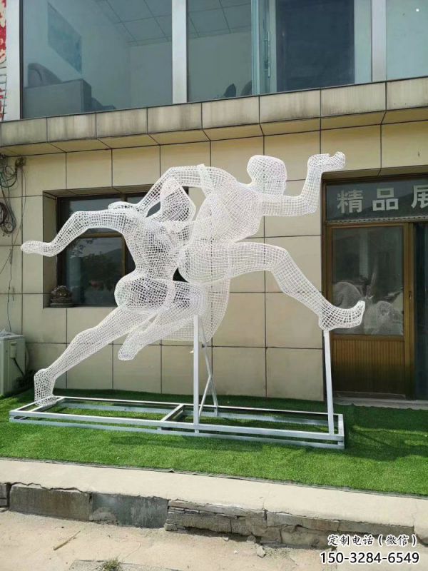 荊門鏤空體育雕塑供求，白鋼構(gòu)件，鐵藝人物雕塑觀賞型