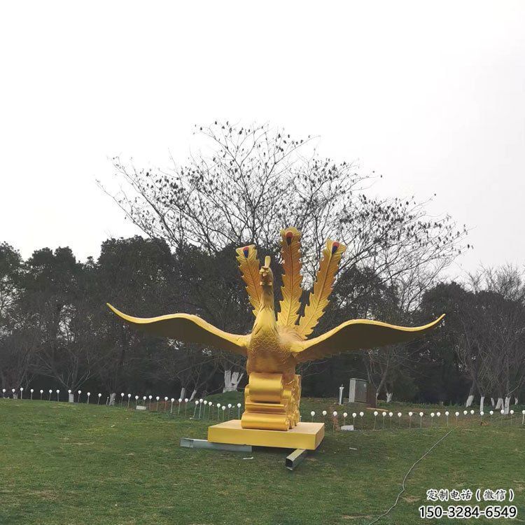湘潭鳳凰雕塑選用，美陳雕塑，鑄銅鳳凰雕塑工藝廠家