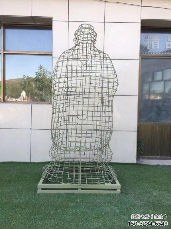 白下鏤空孔子雕塑訂做，景區雕塑，鐵藝古代人物雕塑定價