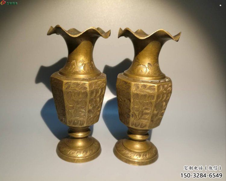 南通花瓶雕塑定價，鑄銅工藝，銅花瓶雕塑制作廠家