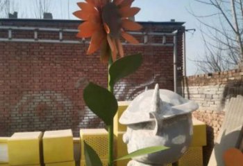 四平太陽花雕塑工程，美陳雕塑，玻璃鋼太陽花雕塑廠家