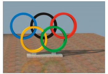 榆樹五環不銹鋼雕塑，現代景觀擺件，烤漆工藝制作