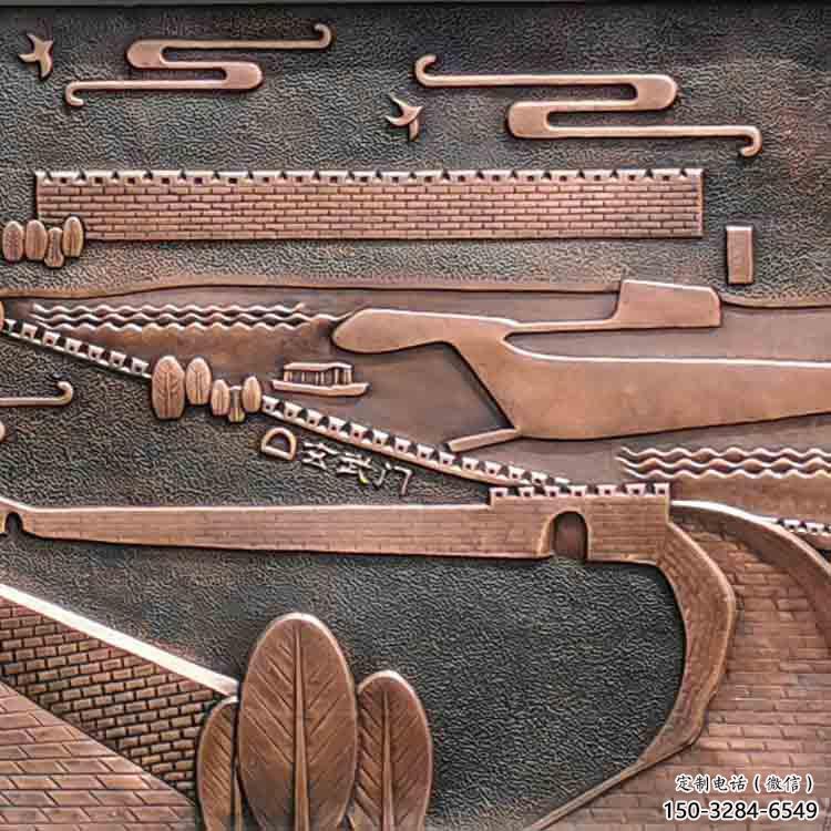 新余銅浮雕景墻雕塑，圓雕工藝