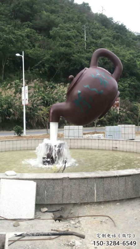 鞍山小區天壺標志雕塑，多彩藝術，天壺雕塑生產廠家