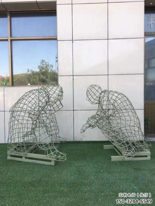 賽罕鏤空對弈雕塑標準，廣場雕塑，鐵藝民俗人物雕塑供給