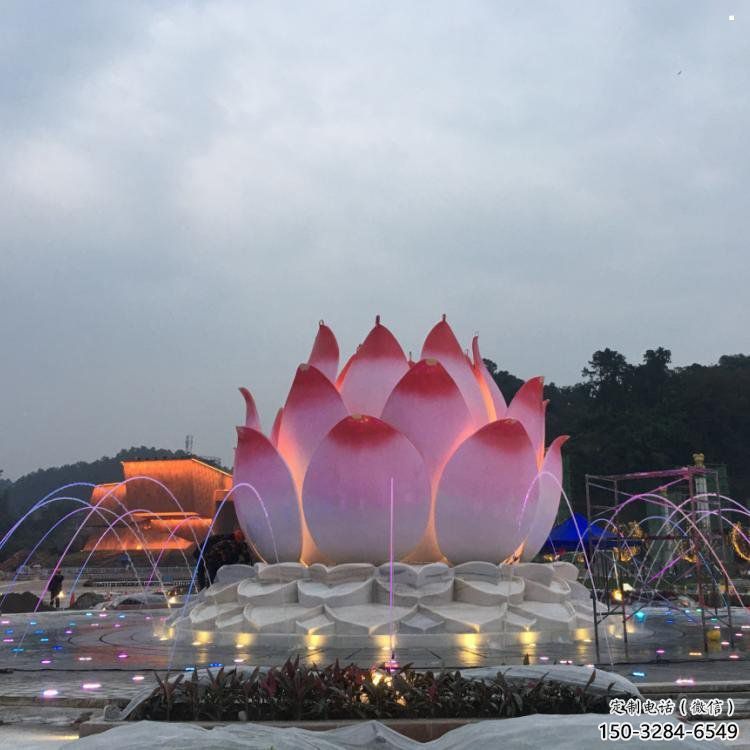 黃南蓮花雕塑廠家，景區雕塑，水景蓮花噴泉雕塑精選