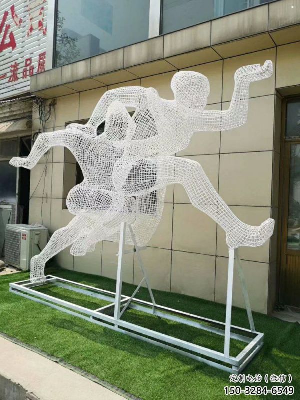 海北鏤空健兒雕塑制造，校園雕塑，金屬鐵藝人物雕塑展品