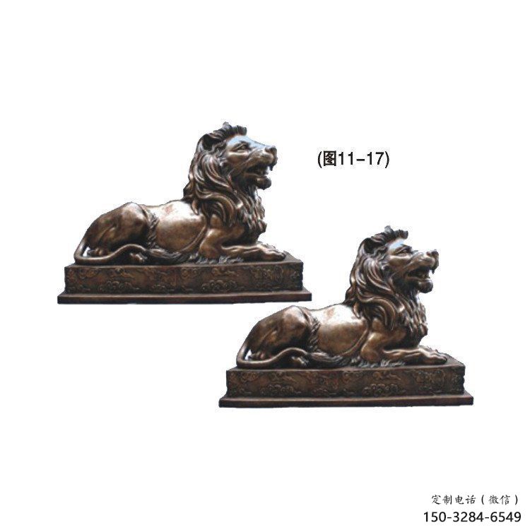 黃南公園獅子雕塑供求，景觀雕塑，鑄銅趴獅雕塑優選