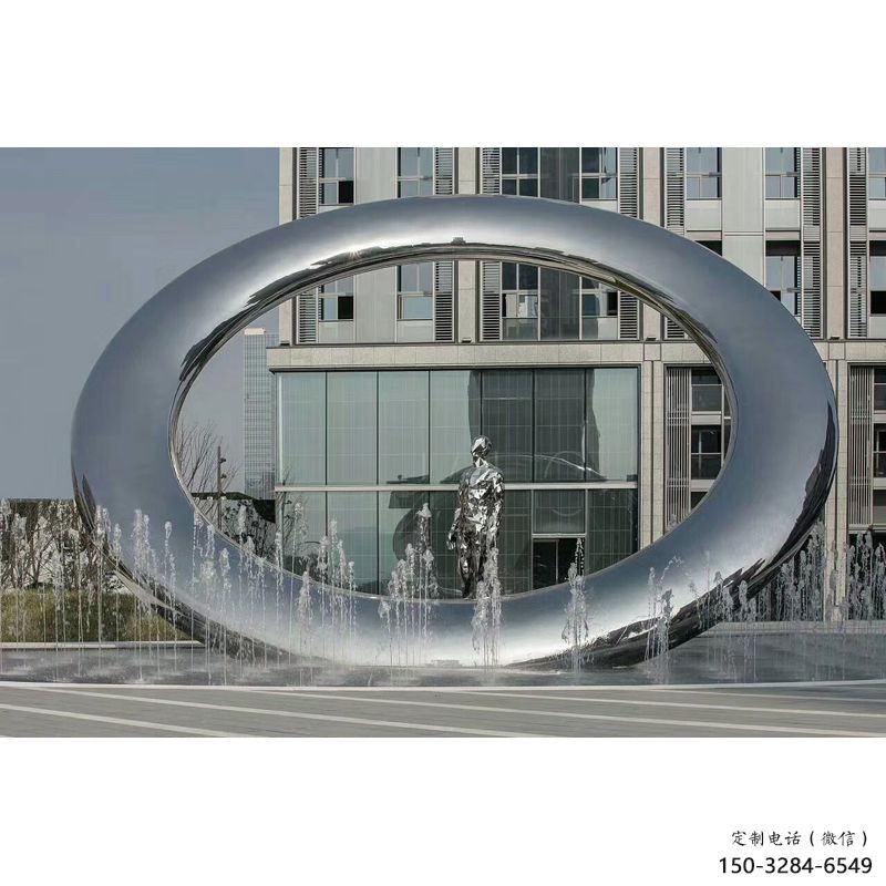 臨沂小區圓環雕塑，水簾噴泉雕塑，水景藝術效果