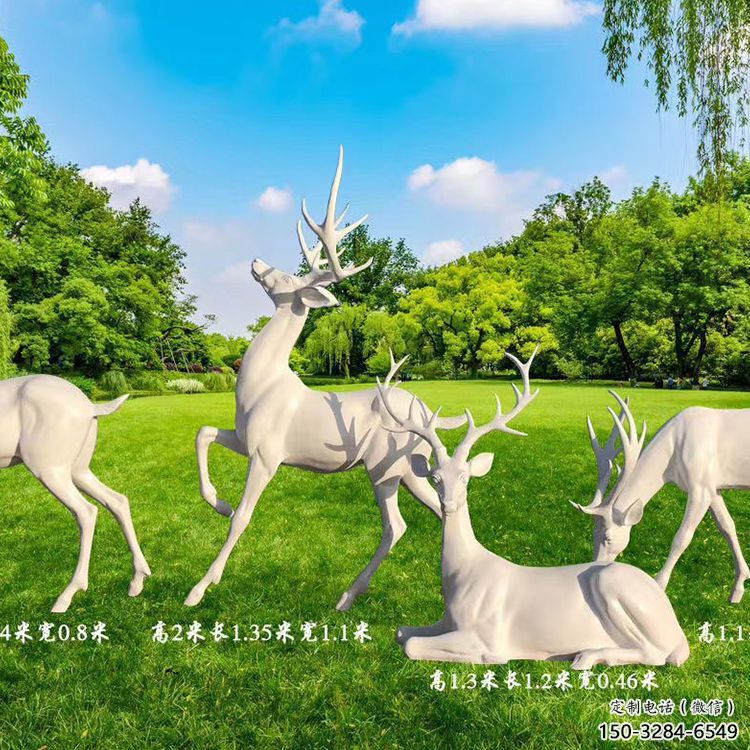 朔州梅花鹿雕塑定價(jià)，景觀概念，玻璃鋼梅花鹿雕塑預(yù)定