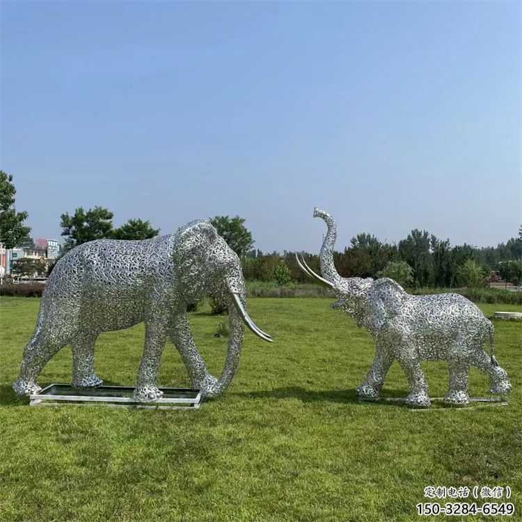 臨汾鏤空大象雕塑制造商，動物擺件，透雕大象雕塑定制