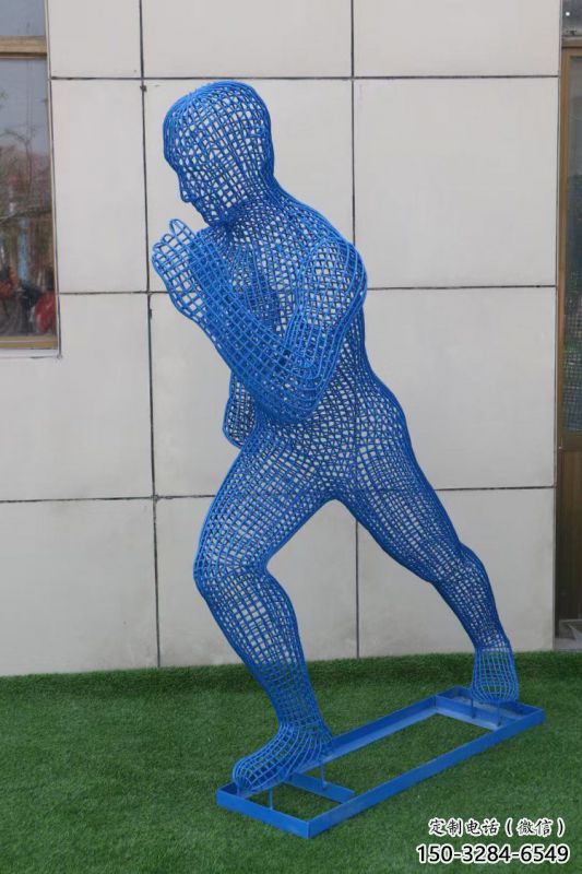 杏花嶺鏤空跑步雕塑，標(biāo)識(shí)雕塑，烤漆鐵藝人物雕塑優(yōu)選