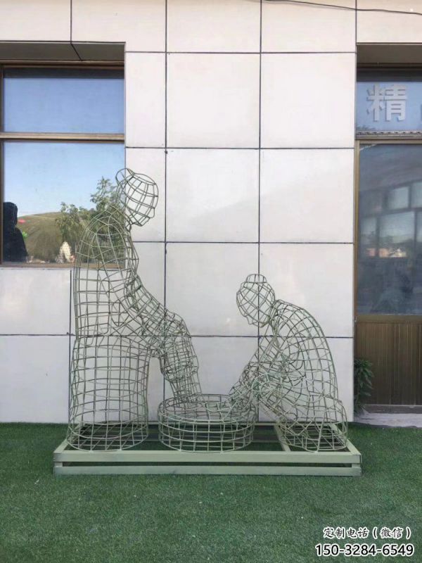 忻州鏤空孝道雕塑通用，街景小品，鐵藝洗腳雕塑制造