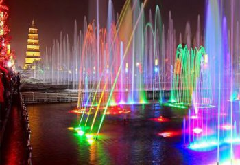 新余選定噴泉雕塑，燈光數控效果，水景藝術雕塑