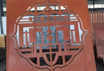 葫蘆島鏤空景墻雕塑，耐候鋼鏤空工藝設計