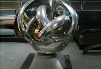 巴彥淖爾地產(chǎn)雙環(huán)雕塑定做，城區(qū)小品，景觀不銹鋼雙環(huán)雕塑定價