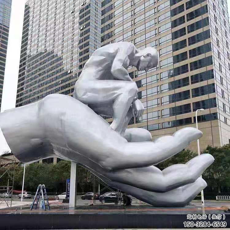 渭南沉思者雕塑，景觀雕塑，手托人物雕塑廠家提供
