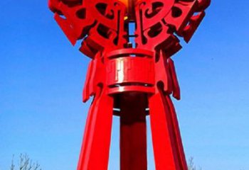 新城精神堡壘火球雕塑，城市建筑雕塑，創意藝術設計