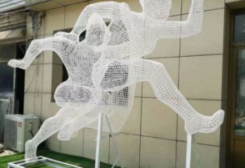雅安鏤空健兒雕塑制造，校園雕塑，金屬鐵藝人物雕塑展品