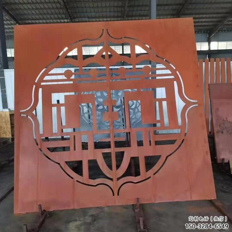 楚雄鏤空景墻雕塑，耐候鋼鏤空工藝設計