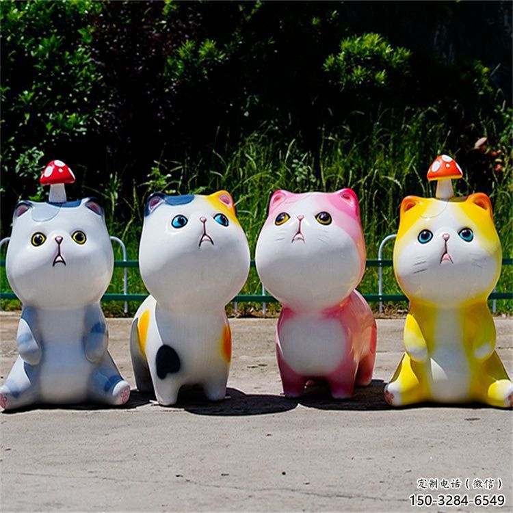 金華房地產貓咪雕塑，仿古動漫雕塑，公園動物制造