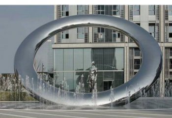 大理小區圓環雕塑，水簾噴泉雕塑，水景藝術效果
